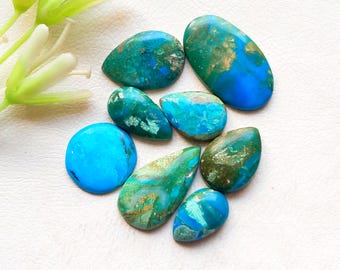 NEW Chilean Opal Cabochon Loose Gemstone 8 Pieces Lot For Jewelry Making | Size : 24-15 MM | AAA+ Natural Chilean Opal Flatback Lot  - 31750