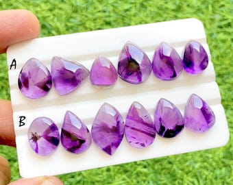 Flawless Trapiche Amethyst Star Cabochon Loose Gemstone 8 Pieces Lot For Handmade Jewelry - Selected Amethyt Lot For Jewelry - 38063-38064