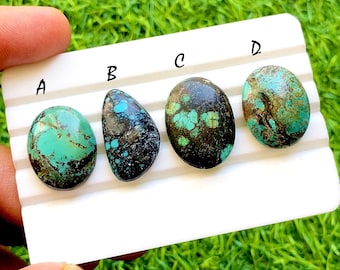Rare Black Jack Turquoise Cabochon For Jewelry, Natural Black Jack Turquoise Cabochons Loose Gemstone Used for jewelry Making - 36528-36531