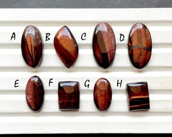 Red Tiger Eye Cabochon Loose Gemstone For Jewelry Making, AAA+ Natural Red Tiger Eye Gemstone Cabochon For Wire Wrap - 30292-30299