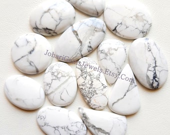 Natural Howlite Cabochon Wholesale Lot By Weight With Different Shapes And Sizes Used For Jewelry Making