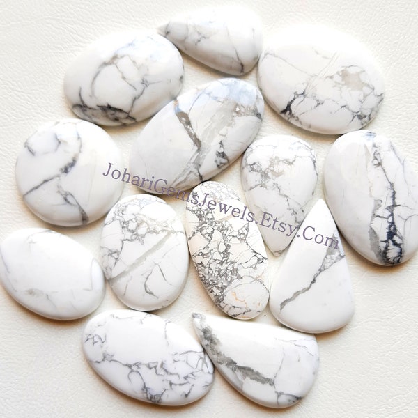 Natural Howlite Cabochon Wholesale Lot By Weight With Different Shapes And Sizes Used For Jewelry Making