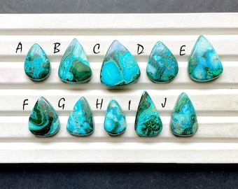 Chrysocolla Malachite Cabochon Loose Gemstone For Jewelry Making, AAA+ Natural Chrysocolla Malachite Gemstone For Wire Wrap - 32282-32291