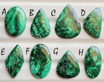 Rare FOREST MALACHITE Cabochon Loose Gemstone For Jewelry Making, AAA+ Natural Forest Malachite Cabochon Gemstone For Wire Wrap -23902-23909