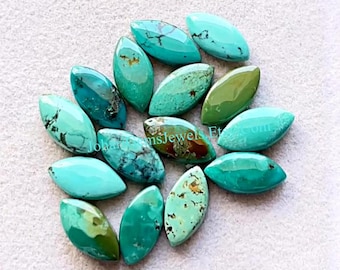Tibetan Turquoise 6X12 MM Calibrated Marquise Shape Gemstone 15 Pcs Lot, AAA+ Natural Tibetan Turquoise With Flat Back For Handmade Jewelry