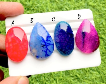 New Colorful Spiderweb Agate Cabochon Loose Gemstone For Jewelry Making, AAA+ Colorful Spiderweb Agate Gemstone For Wire Wrap - 35080-35083