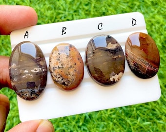 Desert Landscape Collection Dendritic Agate Cabochon For Wire Wrap, Natural Honey Dendritic Agate Gemstones For Jewelry Making -35704-35707