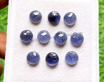 IOLITE Rose Cut 8 MM Round Shape With Flat Back Gemstone 10 Pieces Lot, Natural AAA+ Iolite Gemstone Used For Jewelry Making