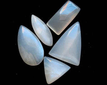 Belomorite Sunstone Cabochon Loose Gemstone, 5 Pcs Lot | Size : 19-12 MM | Belomorite Cabochon For Handmade Jewelry Making - 21128