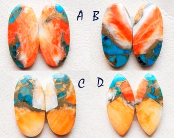 Excellent Oyster Copper Turquoise  Matching Pair Loose Gemstone For Earring Making and Handmade Jewelry - 18026-18029