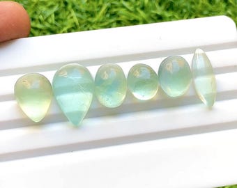 Green Fluorite Cabochon Loose Gemstone 6 Pieces Lot | Size 20-13 MM | AAA+ Natural Green Fluorite For Jewelry Making- 30739