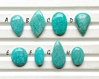 Peruvian Amazonite Cabochon Loose Gemstone For Jewelry Making, AAA+ Natural Peruvian Amazonite Cabochon For Handmade Jewelry - 29078-29085