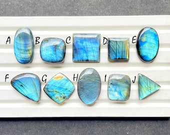 Multi Blue Labradorite Cabochon Loose Gemstone For Jewelry Making, AAA+ Natural Multi Blue Labradorite Gemstone For Wire Wrap - 26165-26174
