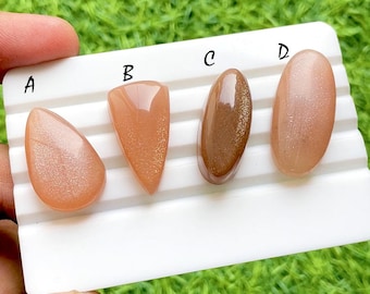 Peach Dawn Moonstone Gemstone Cabochon Loose Gemstone For Jewelry Making, AAA+ Natural Peach Moonstone Gemstone For Wire Wrap - 35314-35317