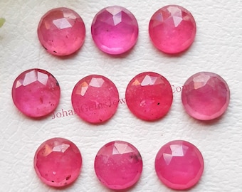 Thailand Ruby 8 MM Rose Cut Gemstone 10 Pieces Lot For Jewelry Making, AAA+ Thailand Ruby Loose Gemstone Lot For Handmade Jewelry