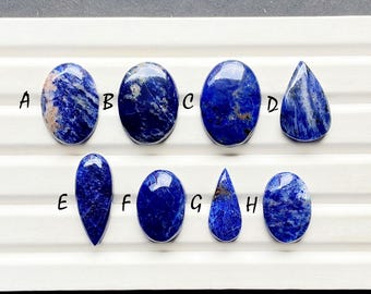 Selected Sodalite Cabochon Loose Gemstone For Jewelry Making , AAA+ Natural Sodalite Cabochon Gemstone For Wire Wrap - 28678-28685