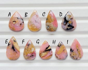 Strawberry Pink Opal Cabochon Loose Gemstone For Handmade Jewelry, AAA+ Natural Pink Opal For Jewelry Making And Wire Wrap - 24238-24246