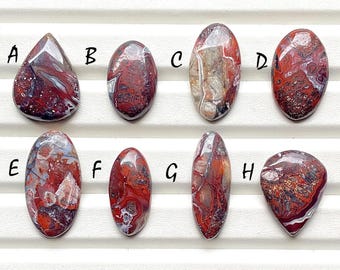 NEW RED Crazy Lace Cabochon Loose Gemstone For Jewelry Making, AAA+ Natural Red Crazy Lace For Handmade Jewelry And Wire Wrap - 27064-27071