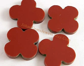 Natural Red Jasper Flower Shape Flat Gemstone, 10Pcs CALIBRATED 12mm Red Jasper For Jewelry Making, Ring, Pendant and Charms