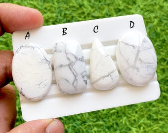 Howlite Cabochon Loose Gemstone For Jewelry Making, AAA+ Natural Howlite  Gemstone For Handmade Jewelry and Wirewrap - 36911-36914