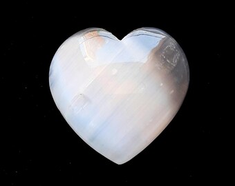SELENITE Heart Shape Loose Gemstone For Jewelry Making, AAA+ Selenite Heart Shape Cabochon For Handmade Jewelry And Wire Wrap - 21866-21869