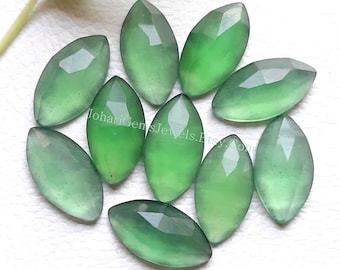 Natural Serpentine Gemstone Marquise Rose Cut Slice - Serpentine 14x7mm Marquise Gemstone 10 Pieces Lot For Jewelry Making, Pendant, Ring