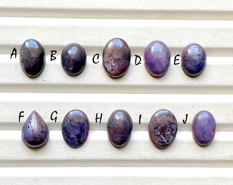 Rare Purple Star Sapphire Cabochon With Flat Back Loose Gemstone For Jewelry Making, AAA+ Natural Sapphire Gemstone Lot - 33044-33053