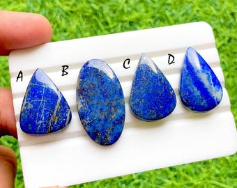 Royal Galaxy Lapis Lazuli Cabochon For Wire Wrap, Deep Blue Lapis Lazuli With Pyrite Gemstones, Designer Jewelry Making Stones - 37087-37090