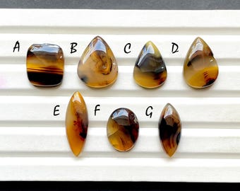 NEW Yellowstone River Montana Agate Cabochon Loose Gemstone For Jewelry Making, AAA+ Montana Agate Cabochon For Wire Wrap - 30142-30148