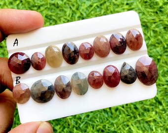 Natural Wonder Sapphire Rosecut Gemstone Lot, Multicolor Rose Cut Sapphire Gemstones, Loose Sapphire Stones For Jewelry Making - 36500-36501