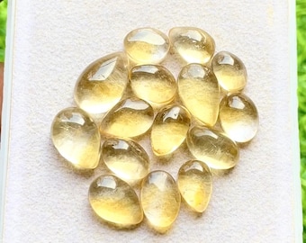 Selected Citrine Small Cabochon Loose Gemstone 15 Pieces Lot For Jewelry Making | Size : 13-8 MM | AAA+ Natural Citrine Cabochon - 29970