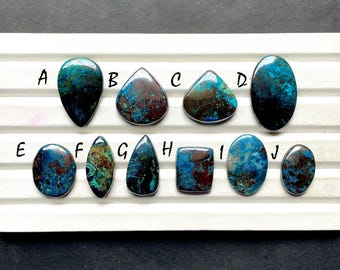 Selected Deep Blue Azurite Cabochon Loose Gemstone For Jewelry Making, AAA+ Natural Deep Blue Azurite Gemstone For Wire Wrap - 31264-31273