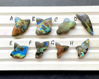New Finland SPECTROLITE LABRADORITE Fancy Shape Cabochon Loose Gemstone, AAA+ Natural Spectrolite Labradorite For Wire Wrap - 32824-32831
