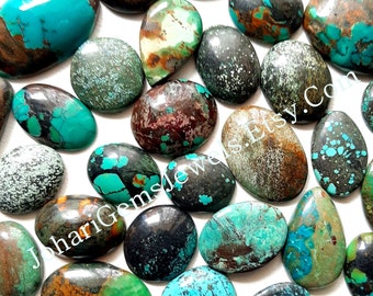 Natural TIBETAN TURQUOISE Cabochon Wholesale Lot By Weight With Different Shapes And Sizes Used For Jewelry Making