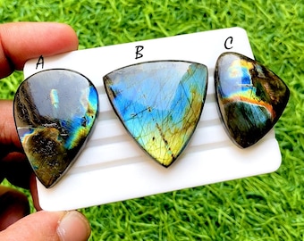 Big Finland Spectrolite Labradorite Cabochon Loose Gemstone, AAA+ Spectrolite Labradorite For Handmade Jewelry and Wire Wrap - 34885-34887