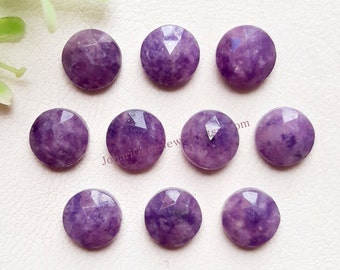 Lepidolite Round Shape Rose Cut With Flat Back Gemstone 10 Pieces Lot | Size : 10 MM | AAA+ Natural Lepidolite Used For Jewelry Making