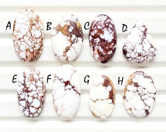 White Magnesite Wild Horse Jasper Cabochon Loose Gemstone, AAA+ Natural Wild Horse Gemstone For Handmade Jewelry And Wire Wrap - 25203-25210