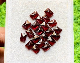 Garnet 5x7 MM Fancy Cut Rectangle Shape With Flat Back 15 Pieces Gemstone Lot, AAA+ Natural Garnet Used For Jewelry Making