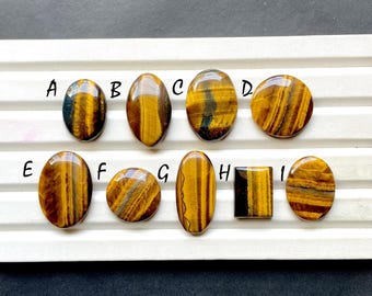 Multi Tiger's Eye Cabochon Loose Gemstone For Jewelry Making, AAA+ High Polish Multi Tiger's Eye Cabochon For Wire Wrap - 31366-31374