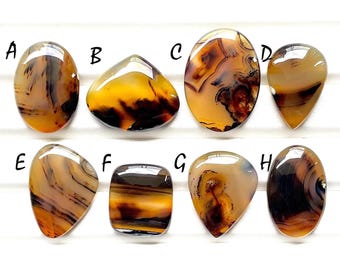 NEW Yellowstone River Montana Agate Cabochon Loose Gemstone For Jewelry Making, AAA+ Montana Agate Cabochon For Wire Wrap - 24991-24998