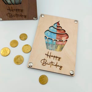 Geldgeschenk | Geschenkkarte aus Holz | Happy Birthday | Geburtstag | Geldgeschenk Verpackung | Geschenkverpackung | Kleinigkeit Geschenk
