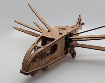 3D Puzzle: Ornithopter, DIY Holzbausatz lasergeschnitten, Puzzle für Erwachsene, Modellbausatz, Holzmodell, Holzpuzzle, Geschenk