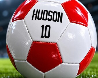 Anpassad fotboll, personligt namn och nummer | Anpassad lagpresent | Fotboll storlek 5 | Värmeöverföringsvinyl | Fotbollsspelarepresent