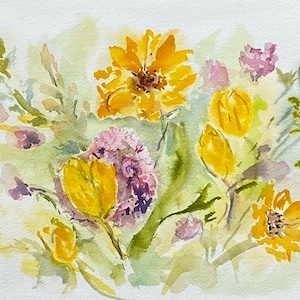Spring Flowers Fine Art Print 8x10" in 11x14" Matte