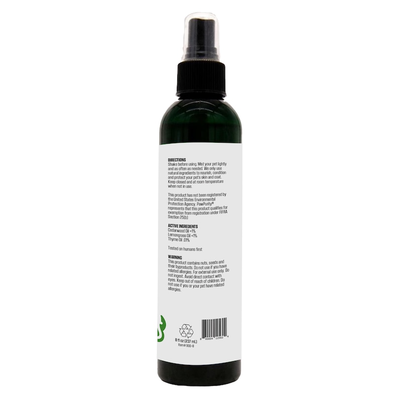 Puede incluir: Una botella de pl&aacute;stico verde con una boquilla de pulverizaci&oacute;n negra. La botella est&aacute; etiquetada con el texto "DIRECTIONS", "ACTIVE INGREDIENTS", "WARNING" y "8 fl oz (237 mL)".