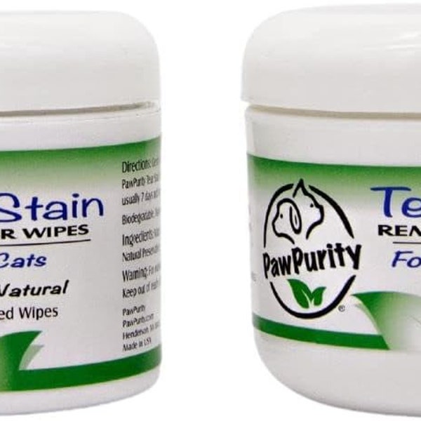 PawPurity Tear Stain Remover Wipes & Powder Kit for Cats
