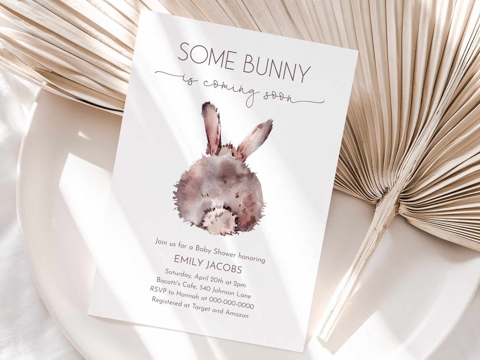 Simple Some Bunny Baby Shower Invitation Template 5x7 CORJL Etsy