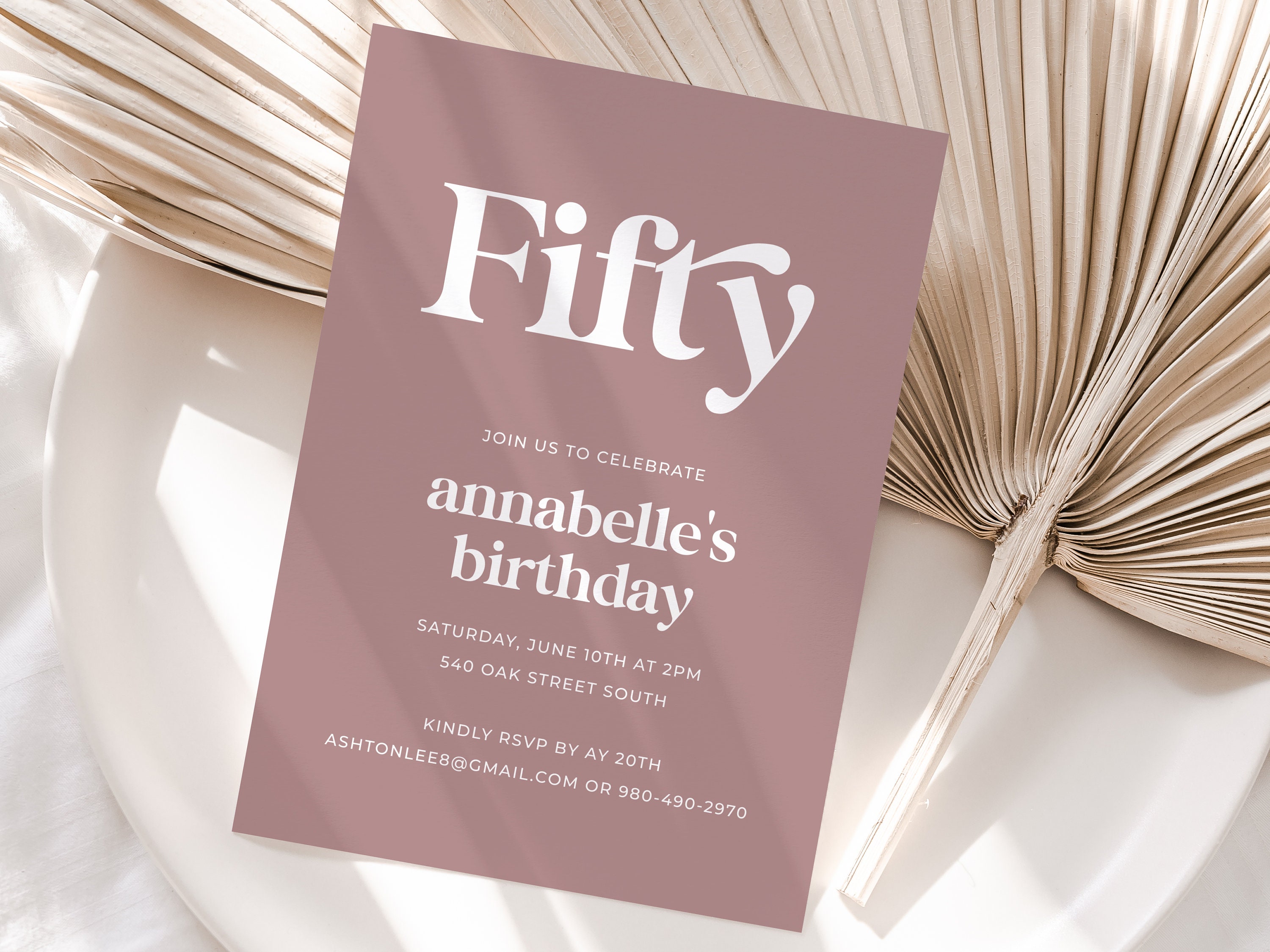 Modern Minimal Birthday Invitation Printable Editable Etsy