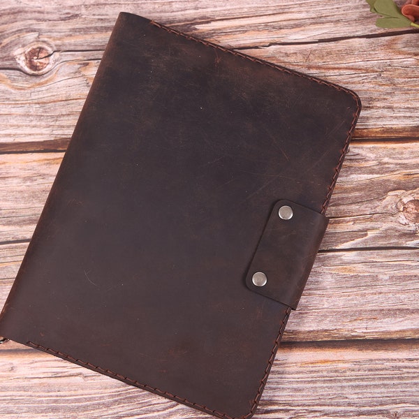 wristlet iPad mini (2021) caseiPad 10.2 (2021)cover Personalized Distressed Leather Brown/Chestnutt-P0501