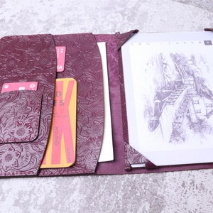 Supernote Manta A5X2 A6 X2 Nomad Handtooled Estojo de couro em relevo Supernote A6 X Organizador de fólio roxo A5 X Capa para receptáculo de caneta 11ACGSNLL